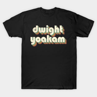 Retro Vintage Rainbow Dwight Letters Distressed Style T-Shirt